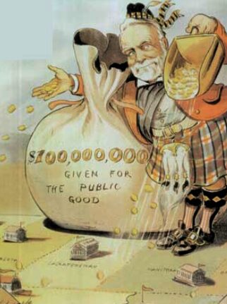 A Puck Magazine Cartoon By Louis Dalrymple Of Andrew Carnegie's Philanthropy