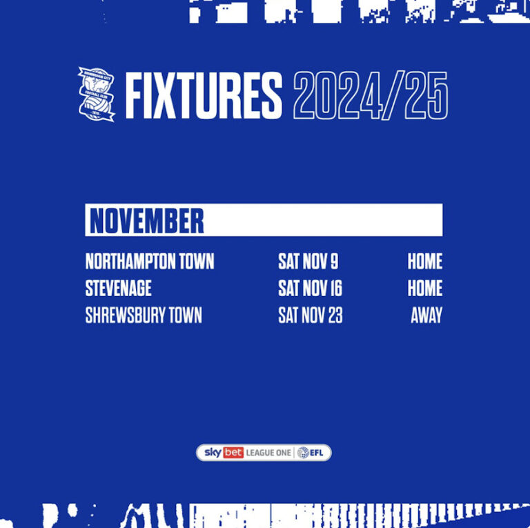 Birmingham City's 2024-25 Season Fixtures: November