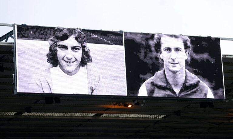 Trevor Francis In His Birmingham City And Rangers Tops